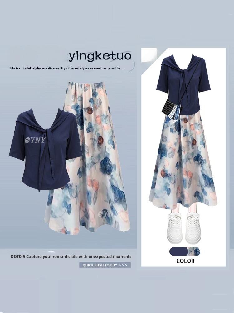 Elegant Simple Commute Short S - Midi Skirt Floral ulasan dan harga