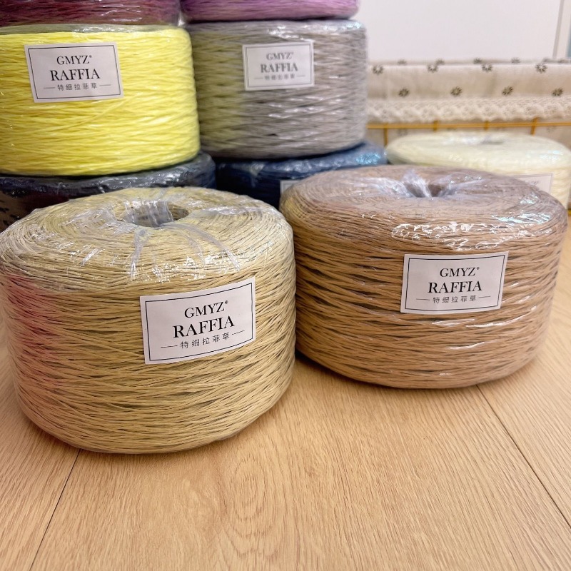 250g/pcs Thin Flat Raffia Yarn - Crochet Bag Raffia ulasan dan harga